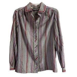 Contessa Monique by Florence Alper Women's Striped Button Down Top